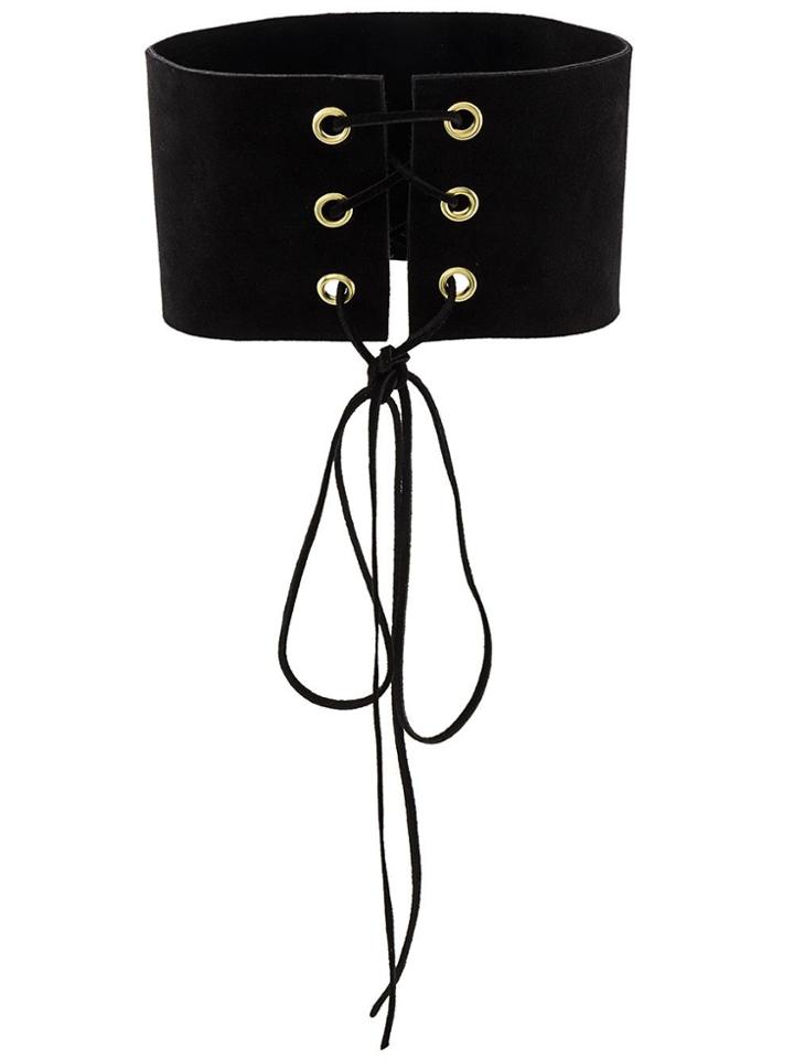 Manokhi Laced Choker - Black