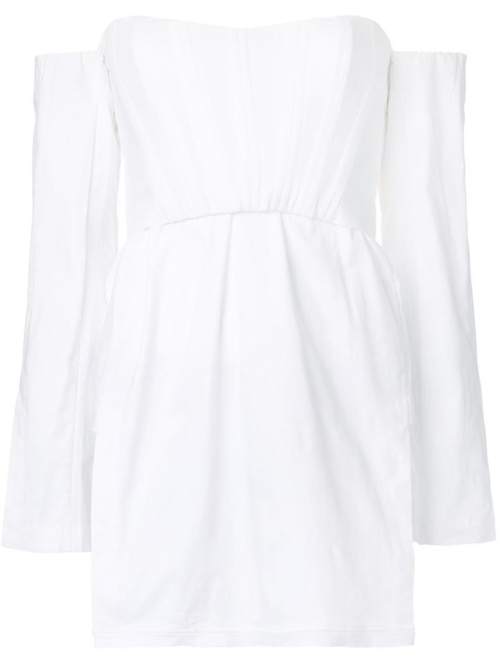 Kitx Off-shoulder Corset Shirt, Women's, Size: 6, White, Cotton