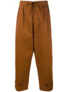 Paura - 'tino' Cropped Trousers - Men - Cotton - M, Brown, Cotton