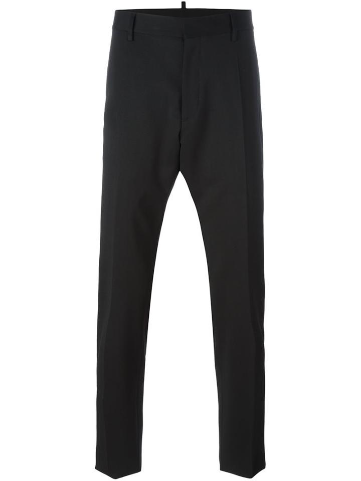Dsquared2 Slim Fit Trousers, Men's, Size: 44, Black, Polyester/spandex/elastane/viscose/virgin Wool
