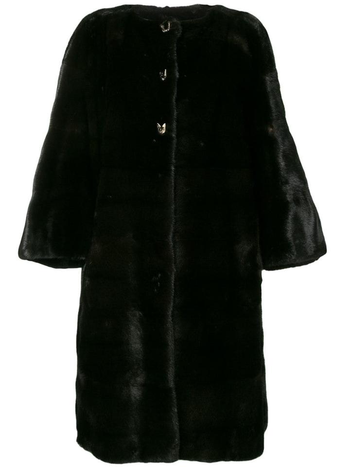 Liska Oversized Button-up Coat - Brown