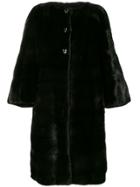 Liska Oversized Button-up Coat - Brown