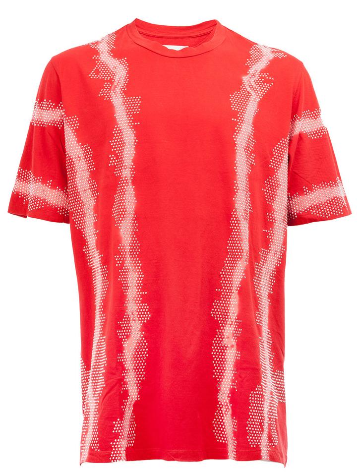 Faith Connexion Stud Embellished T-shirt, Men's, Size: Small, Red, Cotton/aluminium