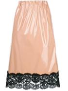 Nº21 Lace Trim Midi Skirt - Neutrals
