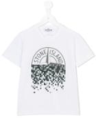 Stone Island Junior - Logo Print T-shirt - Kids - Cotton - 2 Yrs, Toddler Boy's, White