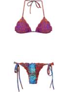 Brigitte Triangle Bikini Set, Women's, Size: Gg, Pink/purple, Polyamide/spandex/elastane