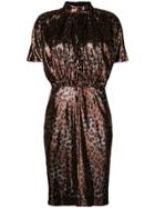 Msgm Micro Pleated Sequin Dress - Gold