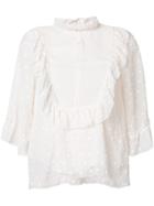 See By Chloé Polka Dot Bib Top With Ruffles - Nude & Neutrals