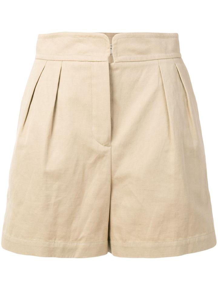 Holland & Holland High-rise Pleated Shorts - Neutrals