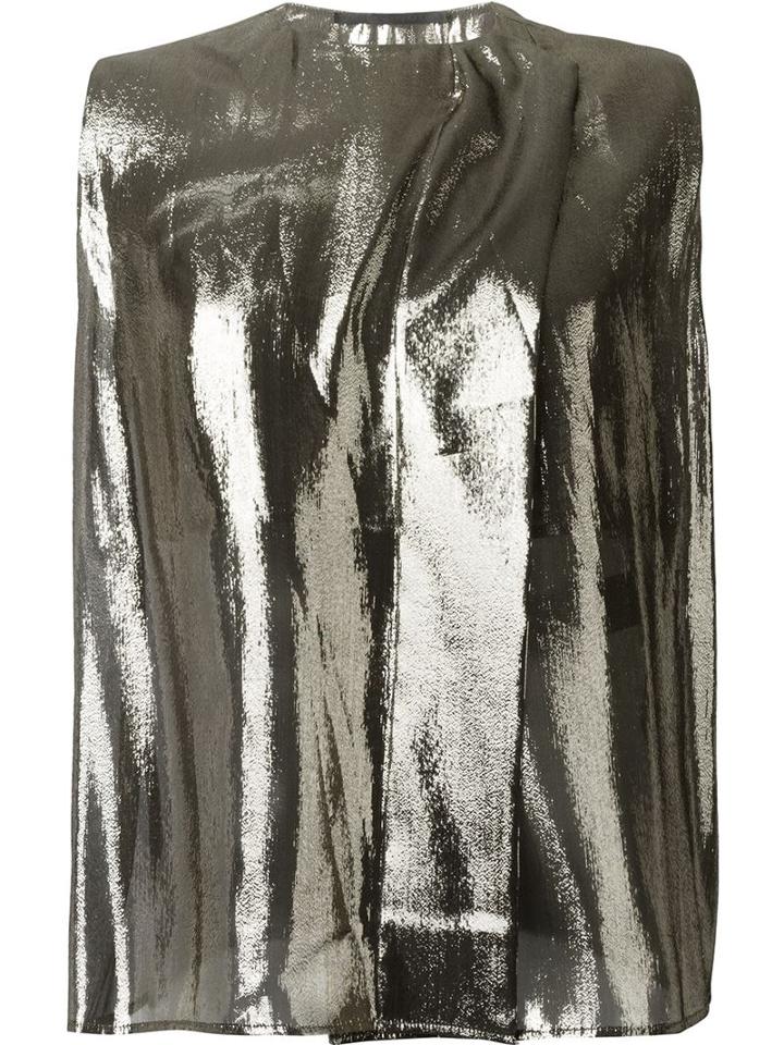 Haider Ackermann Metallic (grey) Effect Top, Women's, Size: 34, Silk/polyurethane