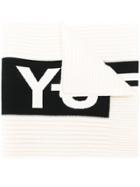 Y-3 Two Tone Logo Print Scarf - Neutrals