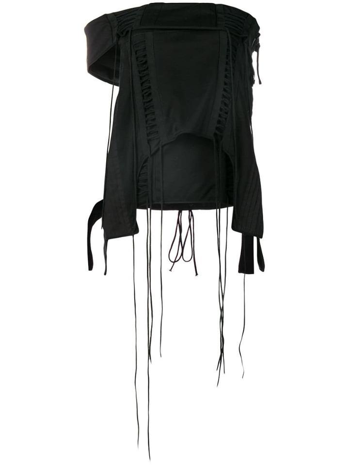 Helmut Lang Lace-up Effect Top - Black