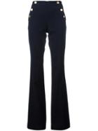 Michael Michael Kors Flared Trousers, Women's, Size: 6, Blue, Cotton/viscose/spandex/elastane