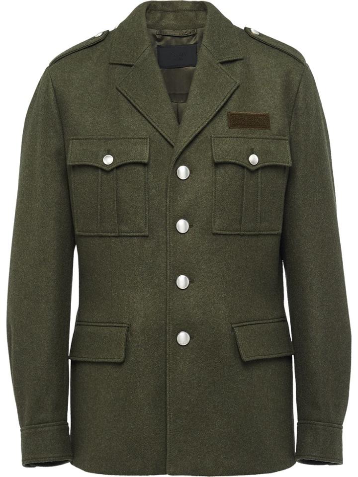 Prada Flap Pockets Military Jacket - Green