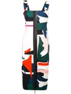 Cushnie Et Ochs Expressionist Print Zip-up Dress - White
