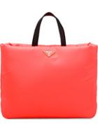 Prada Large Padded Nylon Tote - Yellow