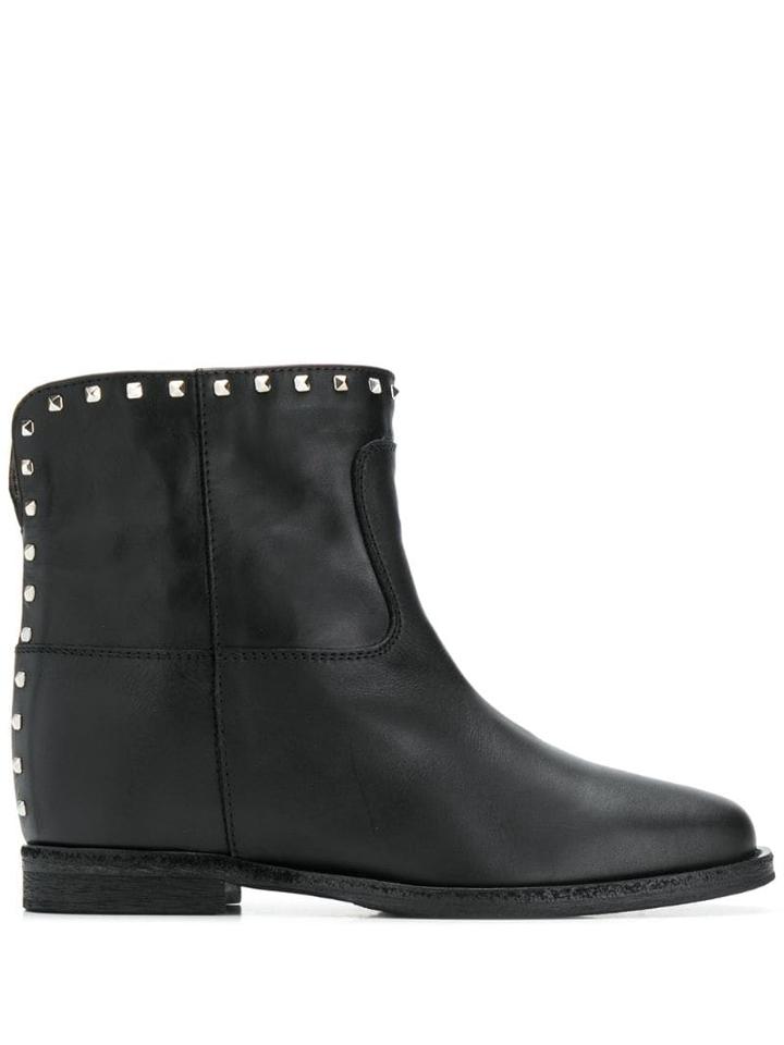 Via Roma 15 Stud-embellished Ankle Boots - Black