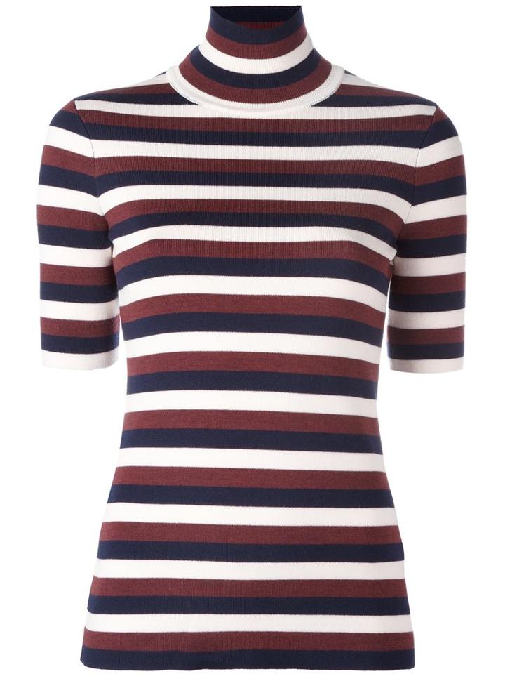 Victoria Beckham Striped Fine Knit Jumper, Women's, Size: 1, White, Polyamide/spandex/elastane/virgin Wool