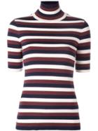 Victoria Beckham Striped Fine Knit Jumper, Women's, Size: 1, White, Polyamide/spandex/elastane/virgin Wool