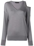 Fabiana Filippi Shoulder Cut-out Sweater - Grey
