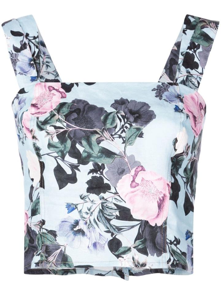 Nicholas Back Button Top - Blue