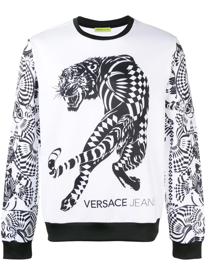 Versace Jeans Tiger Print Sweatshirt - White