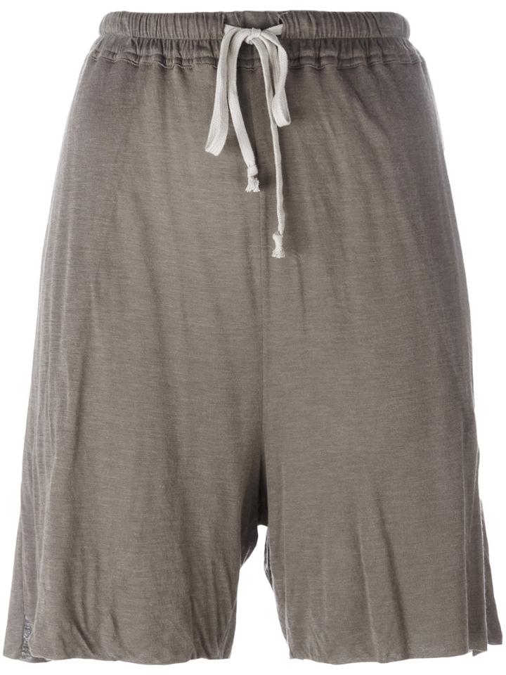 Rick Owens Lilies - Jersey Tie-waist Shorts - Women - Cotton/polyamide/viscose - 40, Brown, Cotton/polyamide/viscose
