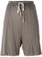 Rick Owens Lilies - Jersey Tie-waist Shorts - Women - Cotton/polyamide/viscose - 40, Brown, Cotton/polyamide/viscose