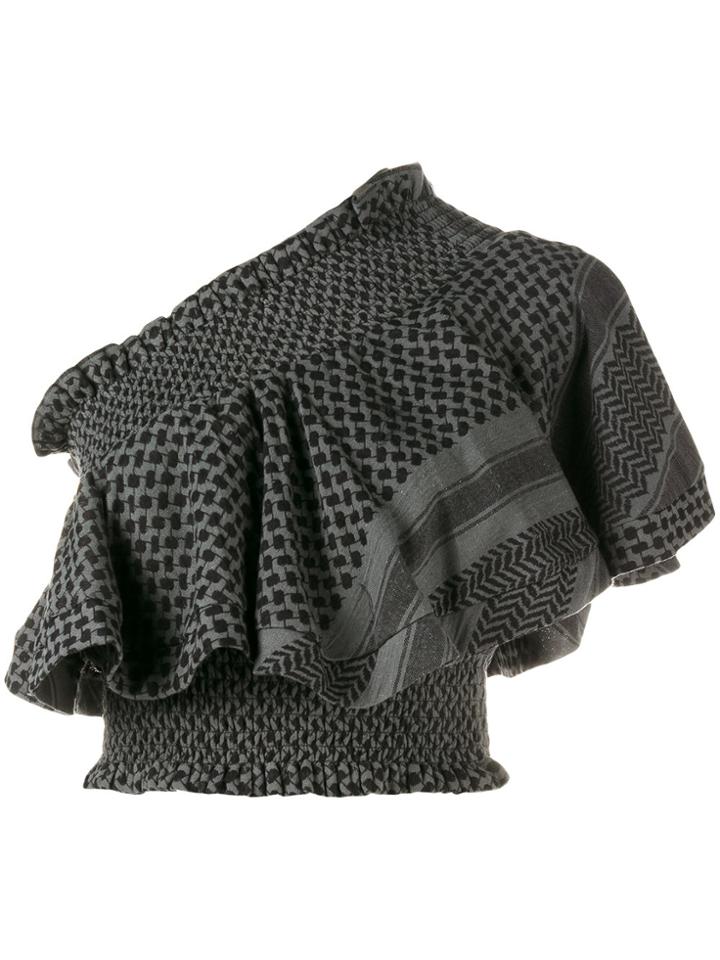 Cecilie Copenhagen Keffiyeh One-shoulder Top - Green