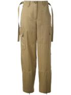 Helmut Lang Cargo Trousers, Women's, Size: 2, Green, Cotton/linen/flax