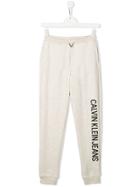 Calvin Klein Kids Teen Logo Print Joggers - Neutrals