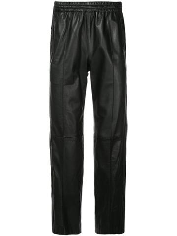 Unused Cropped Leather Trousers - Black