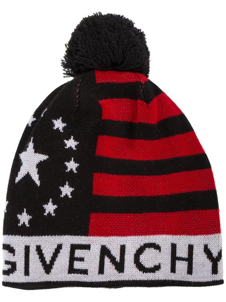 Givenchy - Stars And Stripes Bobble Hat - Men - Acrylic/wool - One Size, Black, Acrylic/wool