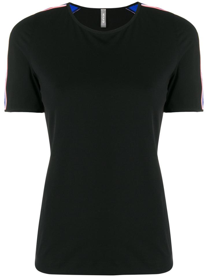 No Ka' Oi Stripe Trim Sports T-shirt - Black