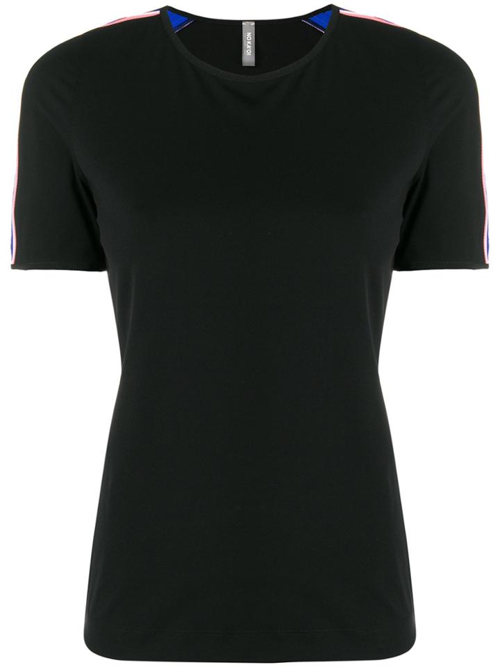 No Ka' Oi Stripe Trim Sports T-shirt - Black