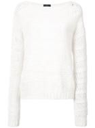 Voz Mesh Stitch Pullover - White