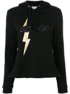 Red Valentino Lightning Eye Print Hoodie - Black