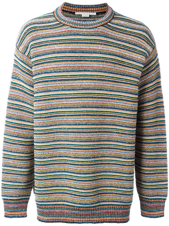 Stella Mccartney Striped Crew Neck Jumper, Men's, Size: Small, Cotton/polyamide/viscose/wool