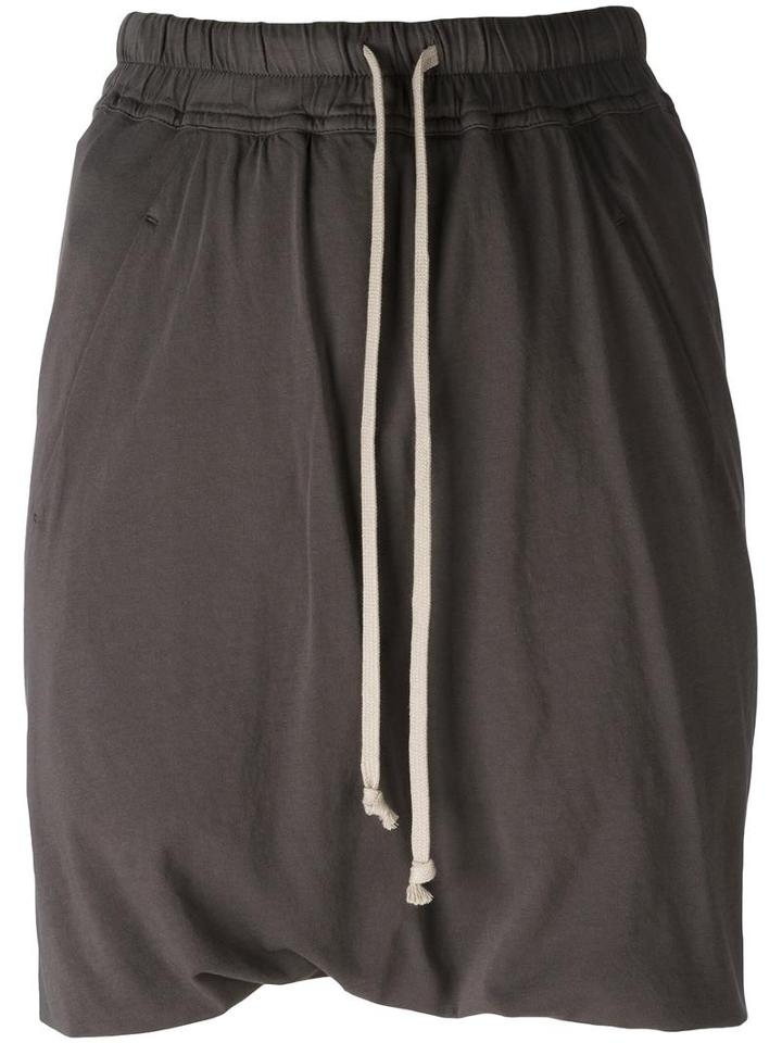 Rick Owens Drkshdw 'bud' Drawstring Shorts, Women's, Size: Medium, Grey, Cotton