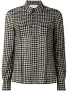 Gucci Floral Embroidered Check Shirt - Black