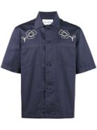 Our Legacy - Splash Floral Short Sleeve Shirt - Men - Cotton - 52, Blue, Cotton