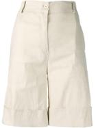 D.exterior High Waist Shorts - Neutrals