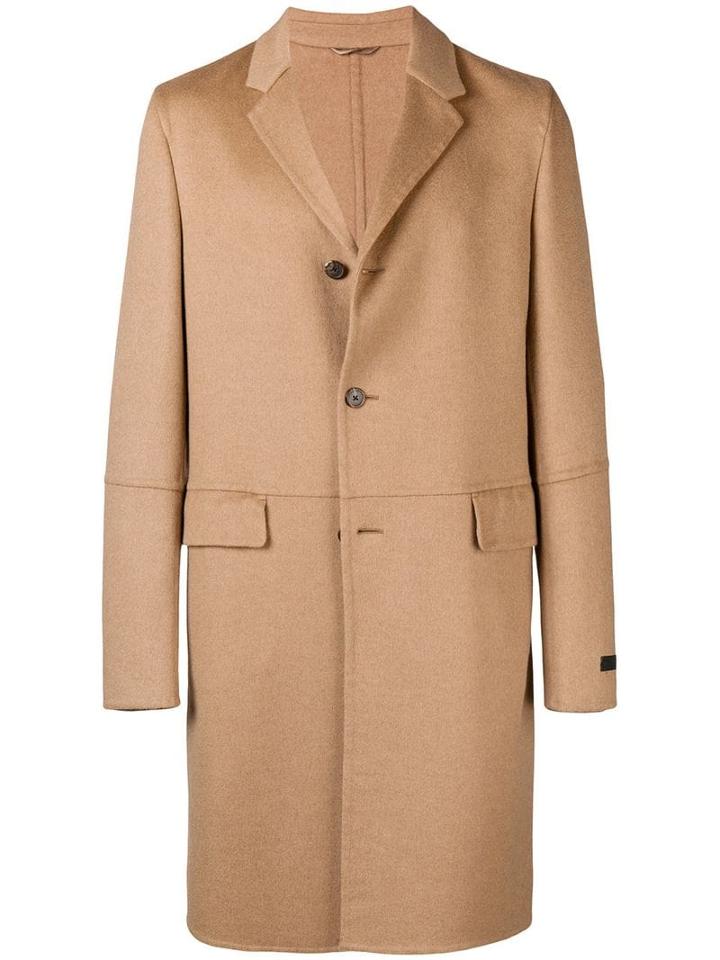 Prada Classic Single-breasted Coat - Neutrals