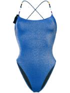 Anjuna Elba Contrast Strap Swimsuit - Blue
