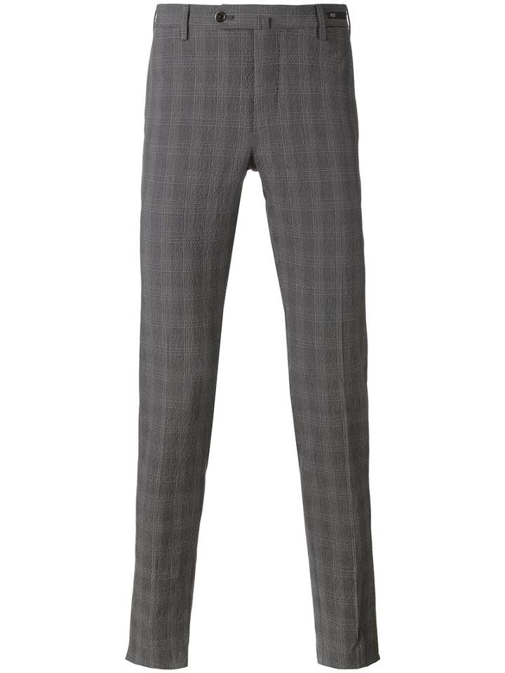 Pt01 - Checked Chinos - Men - Cotton/spandex/elastane - 46, Grey, Cotton/spandex/elastane
