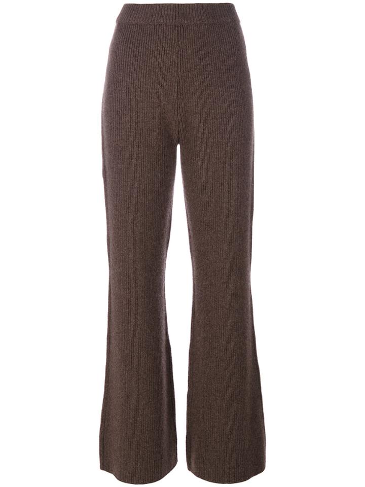 Joseph Ribbed Knit Pants - Brown