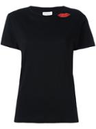 Saint Laurent Lips Print T-shirt, Women's, Size: Large, Black, Cotton