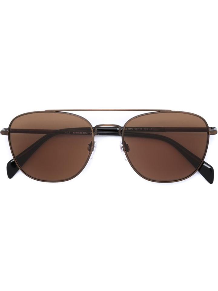 Diesel Thin Frame Aviator Sunglasses