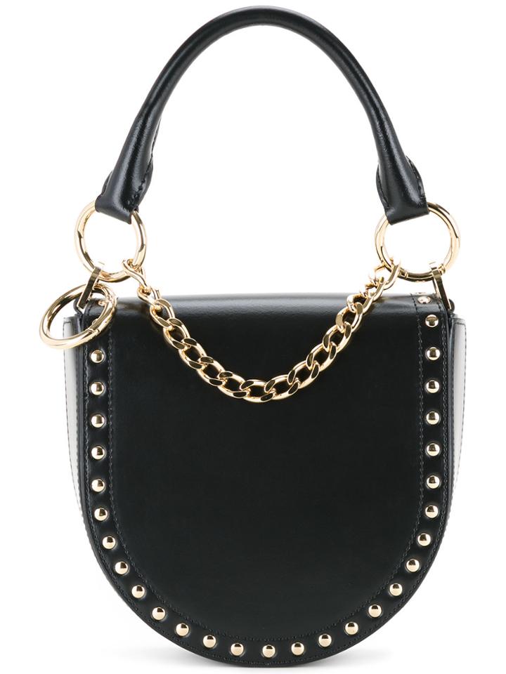 Sacai Studded Half Moon Shoulder Bag - Black