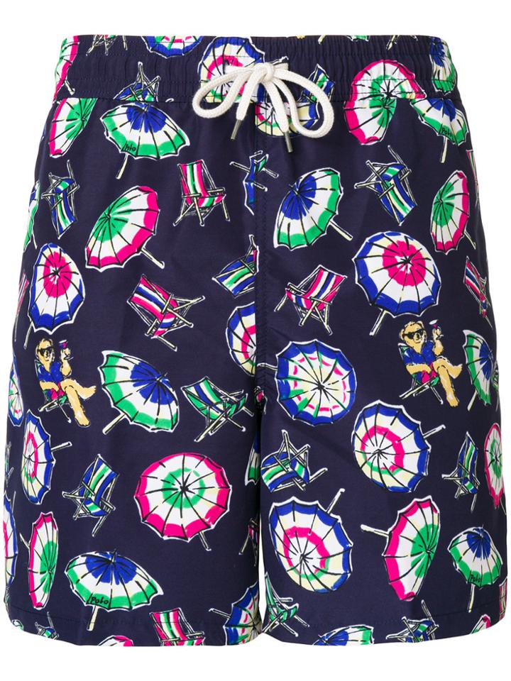 Polo Ralph Lauren Printed Swimming Shorts - Blue